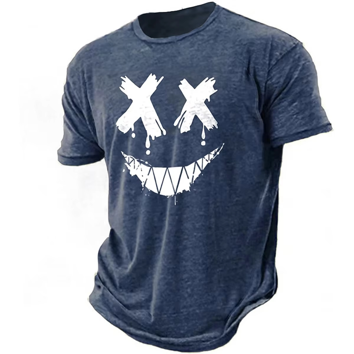 Street Fashion Definition - Men's 3D smiling T-shirt paired with