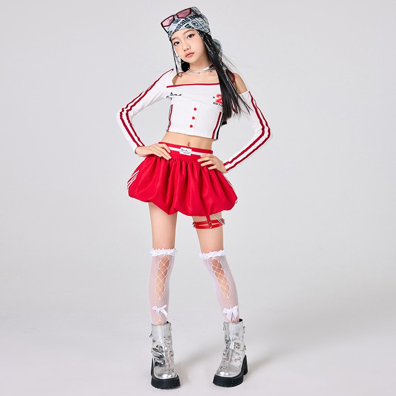 Street Fashion Outfit Girl - Girls Hip Hop Clothes White Top