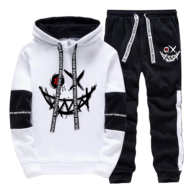 Street Fashion Hoodie - Men's Set/Hoodie/Pants 2026 Autumn Daily Casual