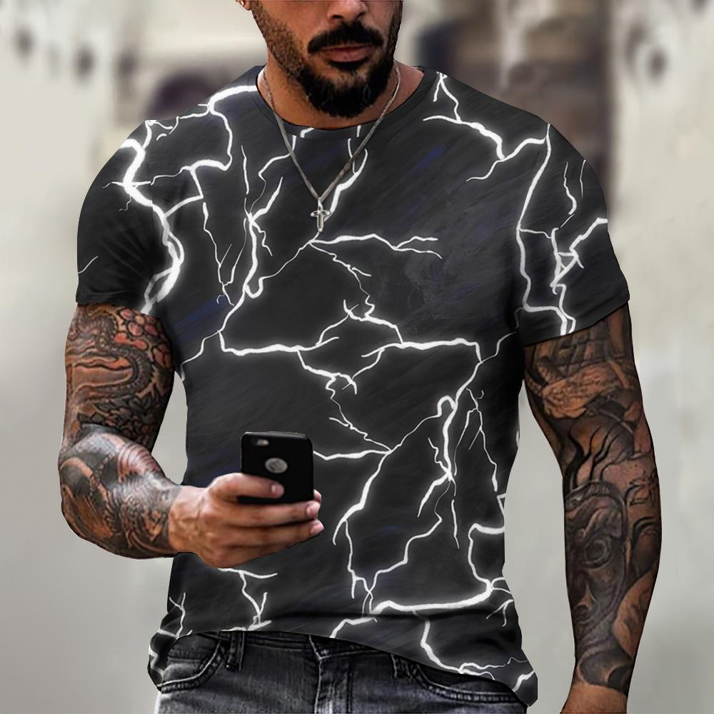 Lightning Graphic Men's T-Shir - огляд і ціна Street Fashion Style Male