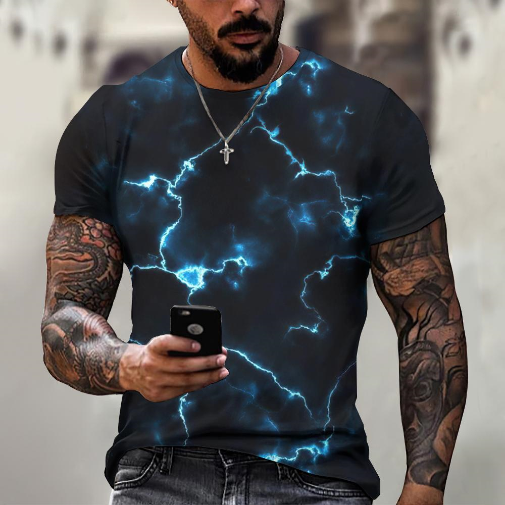 Lightning Graphic Men's T-Shir - огляд і ціна Street Fashion Style Male