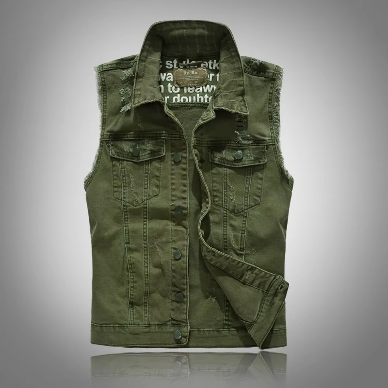 Men Slim Denim Vests Jackets W - огляд і ціна Street Fashion Style Male