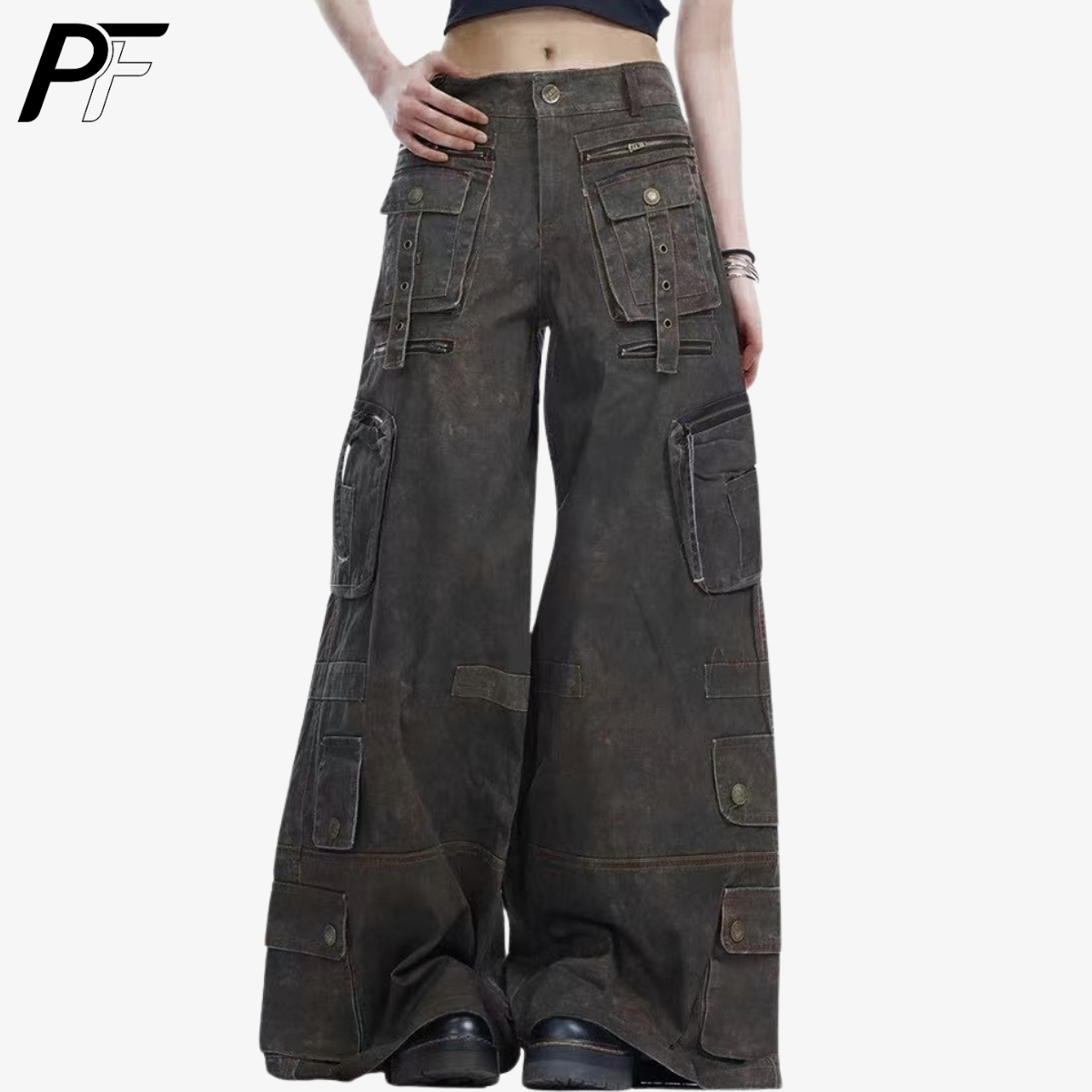 Grunge Techwear Wide Leg Cargo - огляд і ціна Street Fashion Jeans Men