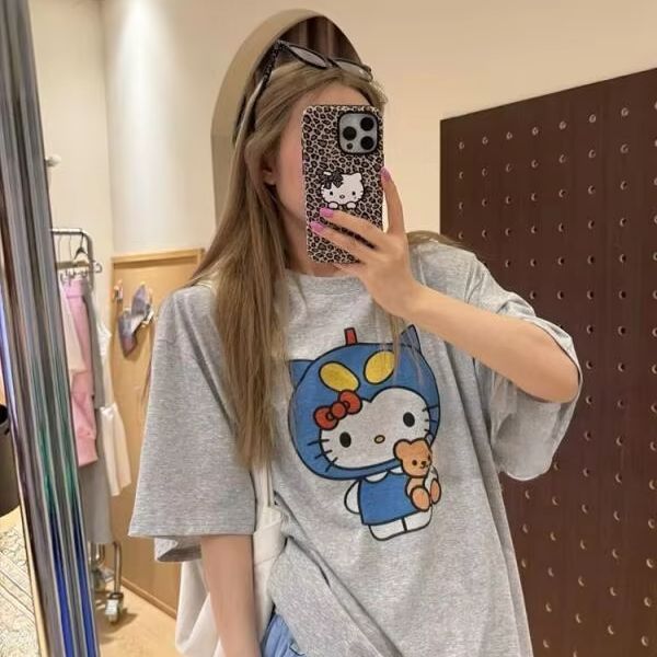 Short Sleeved Hello Kitty Prin - огляд і ціна Street Fashion Designer