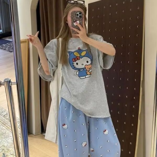 Short Sleeved Hello Kitty Prin - огляд і ціна Street Fashion Designer