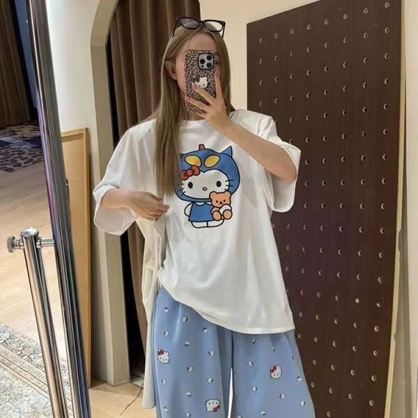 Short Sleeved Hello Kitty Prin - огляд і ціна Street Fashion Designer