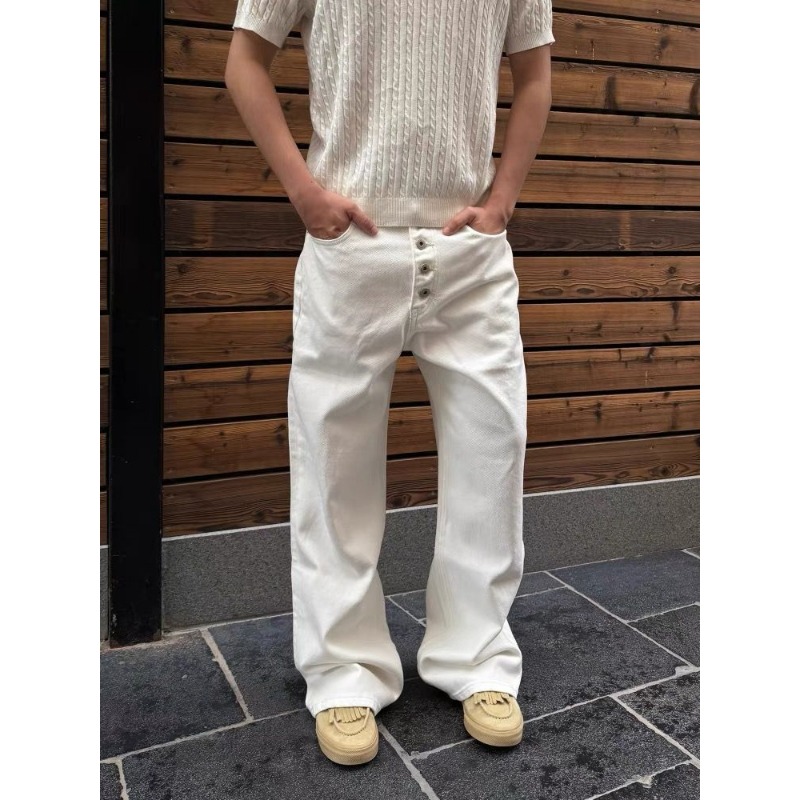 Men's White Wide Leg Jeans Hig - огляд і ціна Street Fashion Jeans Men