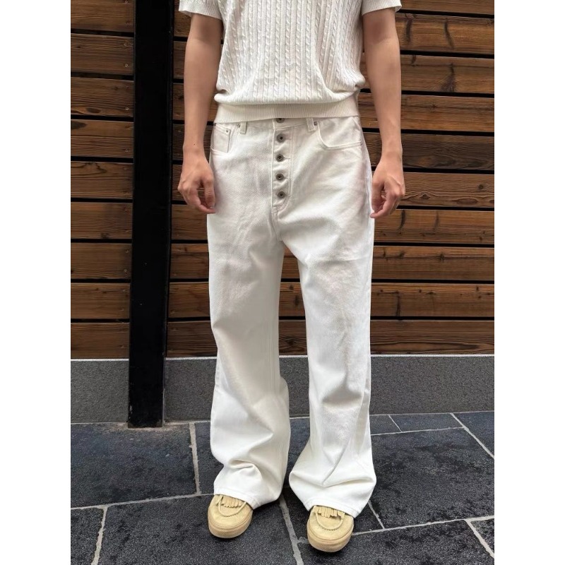 Men's White Wide Leg Jeans Hig - огляд і ціна Street Fashion Jeans Men