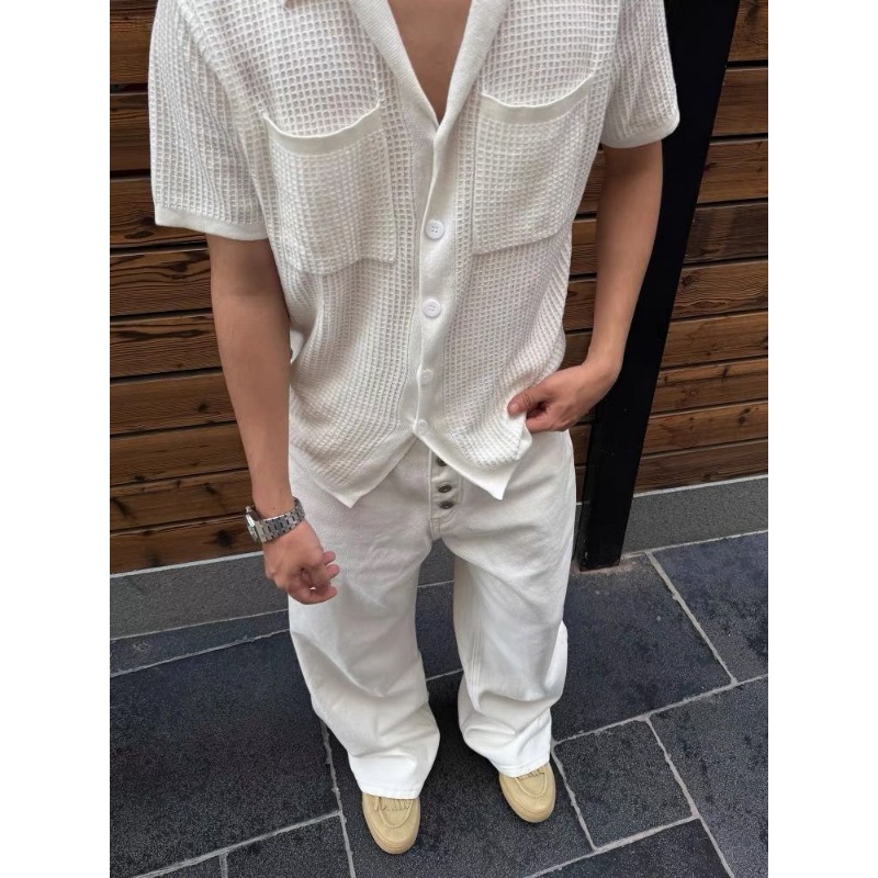 Men's White Wide Leg Jeans Hig - огляд і ціна Street Fashion Jeans Men