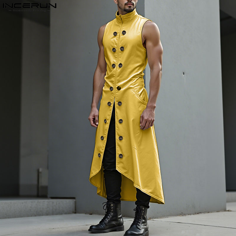 INCERUN Men Long Style Vests S - огляд і ціна Street Fashion Style Male