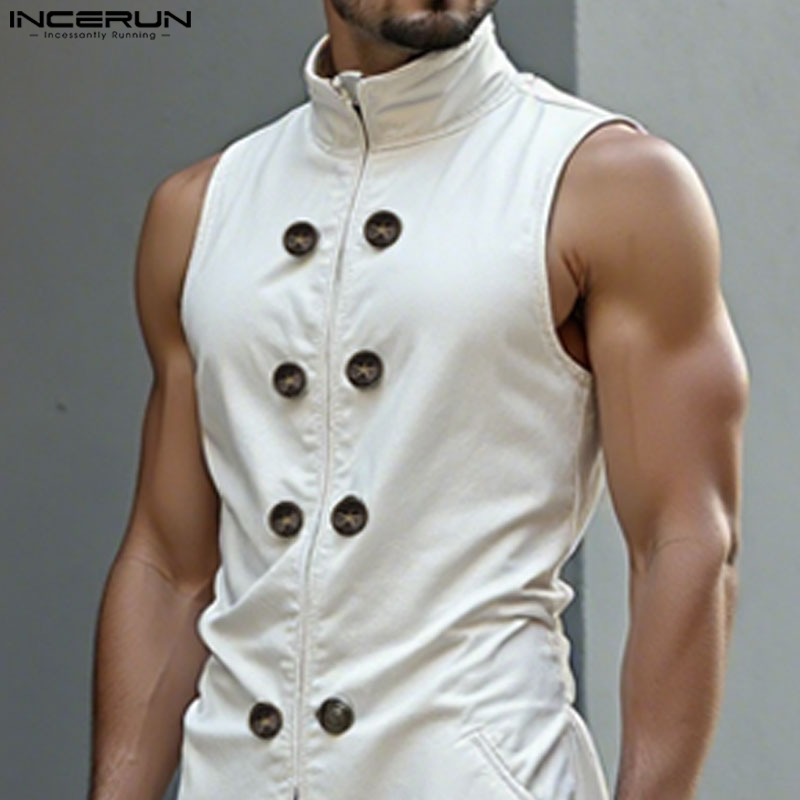 INCERUN Men Long Style Vests S - огляд і ціна Street Fashion Style Male