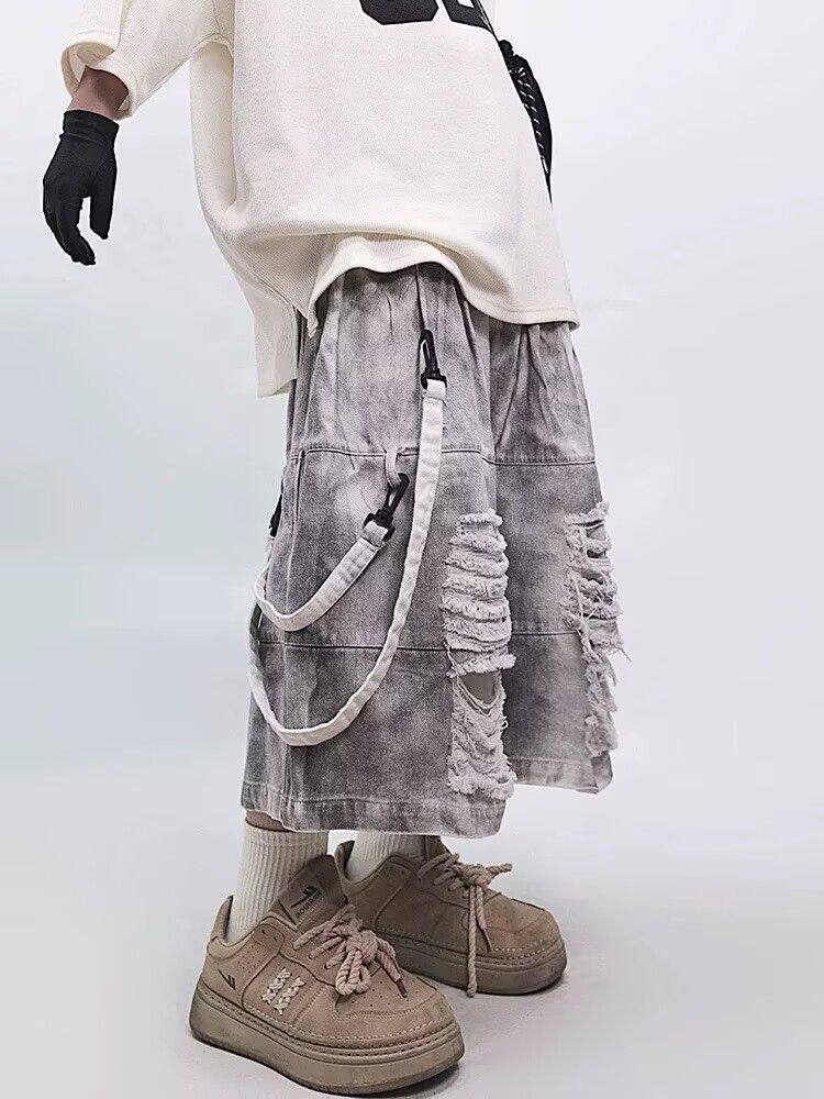 Retro Hip-hop Men's Ripped Jea - огляд і ціна Street Fashion Style Male