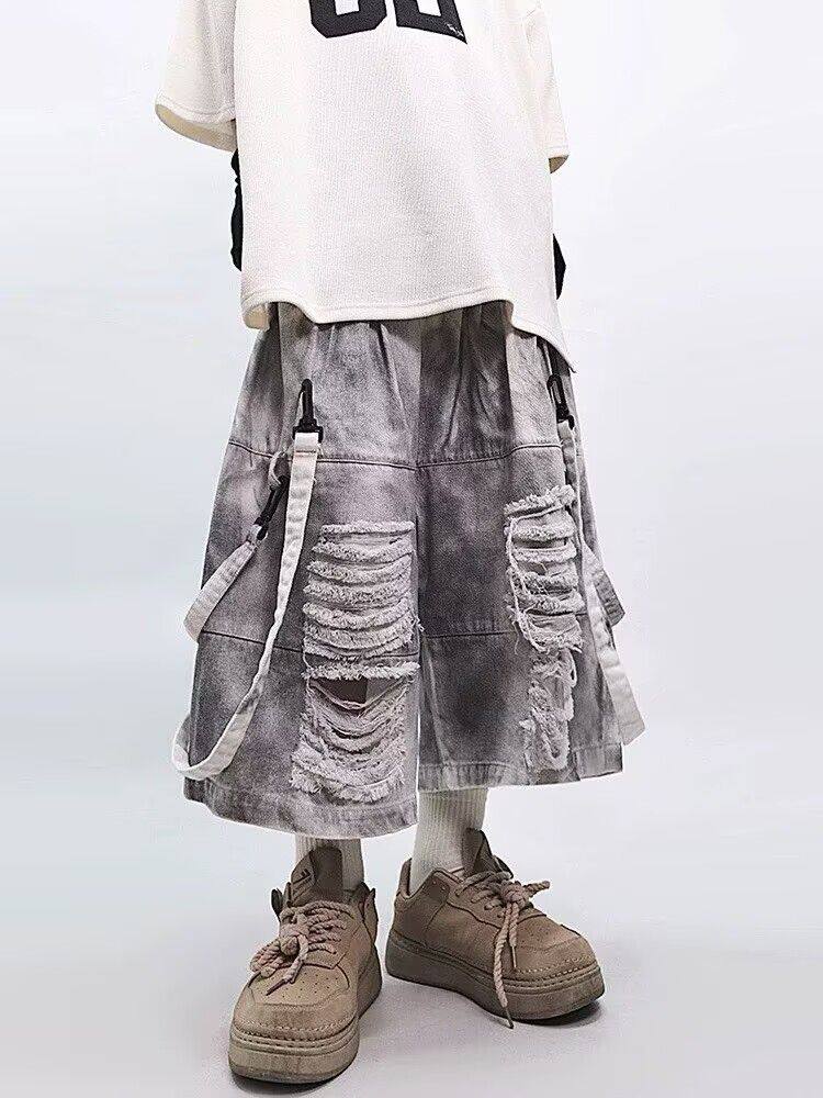 Retro Hip-hop Men's Ripped Jea - огляд і ціна Street Fashion Style Male