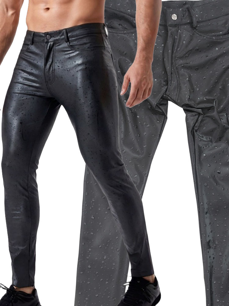 3D Water Drop Print Elastic PU - огляд і ціна Street Fashion Jeans Men